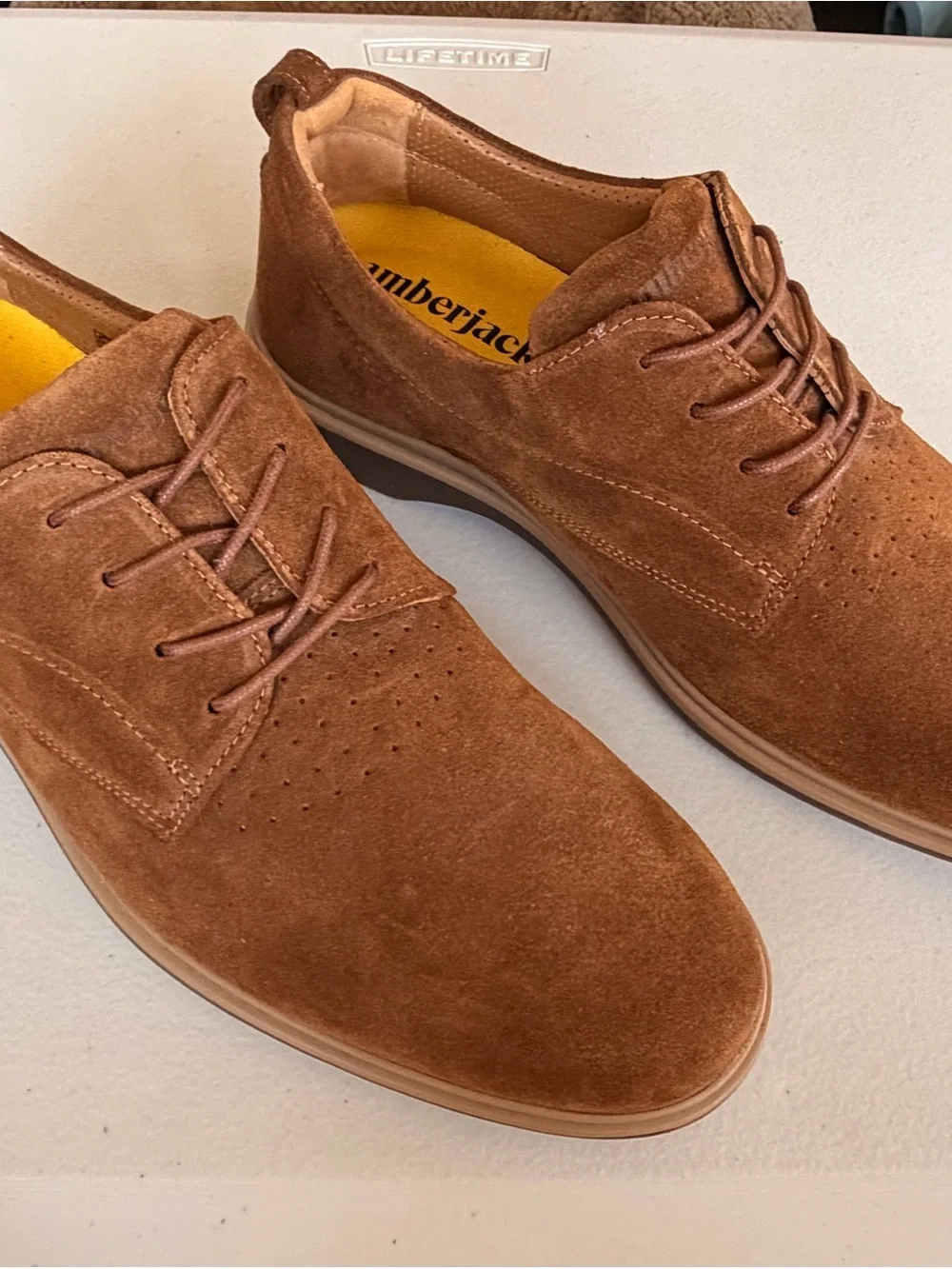 Amberjack The Original Grizzly Men’s Suede Derby Lace-up Round Toe Brown 11